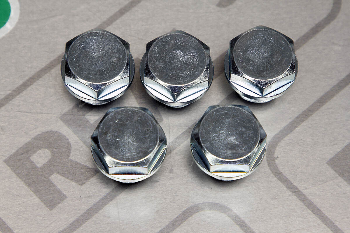 Vibrant Hex Head O2 Oxygen Sensor Bung Plug Mild Steel M18 x 1.5 Thread Set of 5 - Fresh Stock Dated February 2026