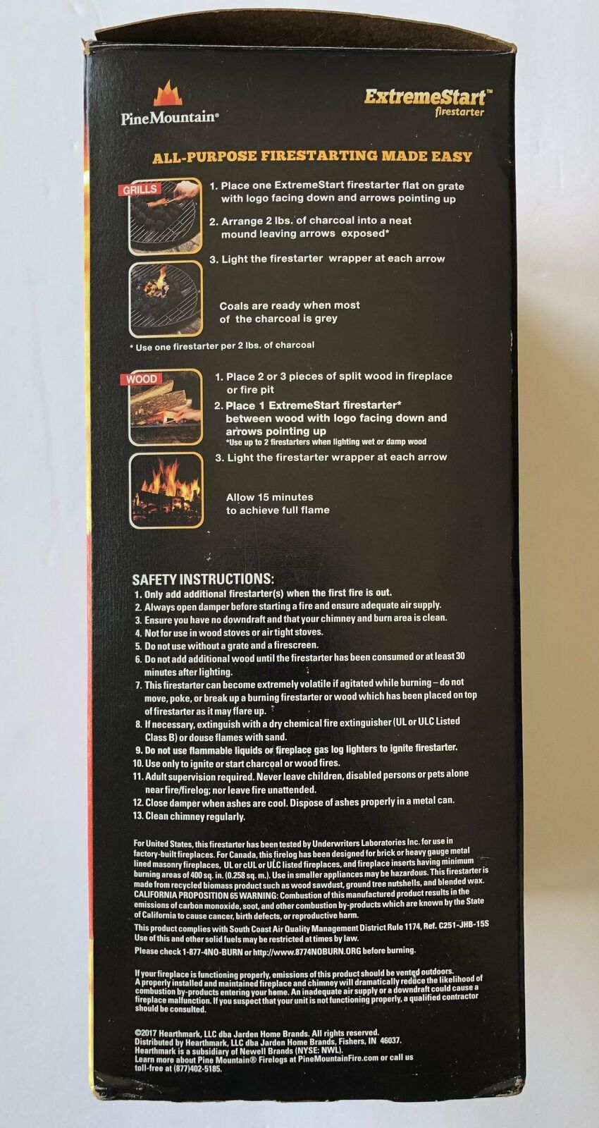 Pine Mountain Extreme Start Firestarter Lights Charcoal & Wool Fast 24 Paper Wra - Fresh Stock Dated December 2025