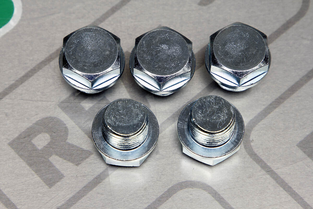 Vibrant Hex Head O2 Oxygen Sensor Bung Plug Mild Steel M18 x 1.5 Thread Set of 5 - Fresh Stock Dated February 2026