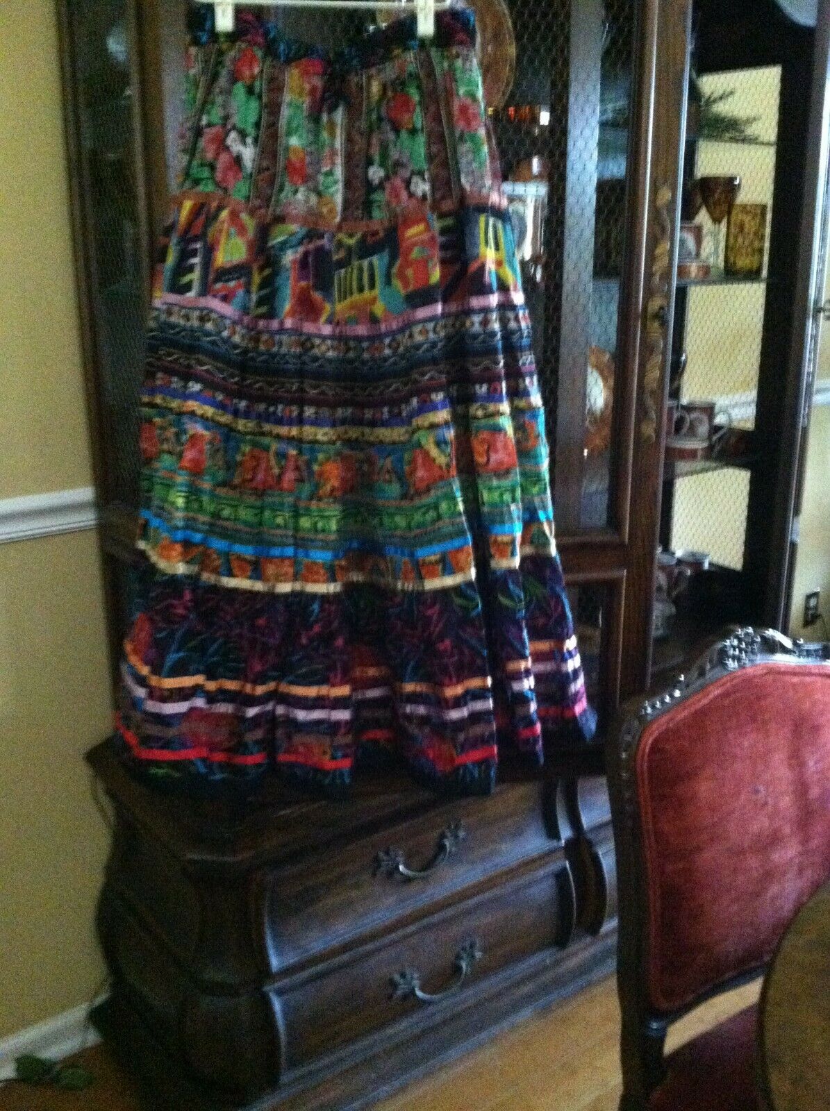 Travelsmith Colorful Ribbon Tiered Boho Flounced Festive Maxi Skirt  M  NWOT - Fresh Stock Dated February 2026