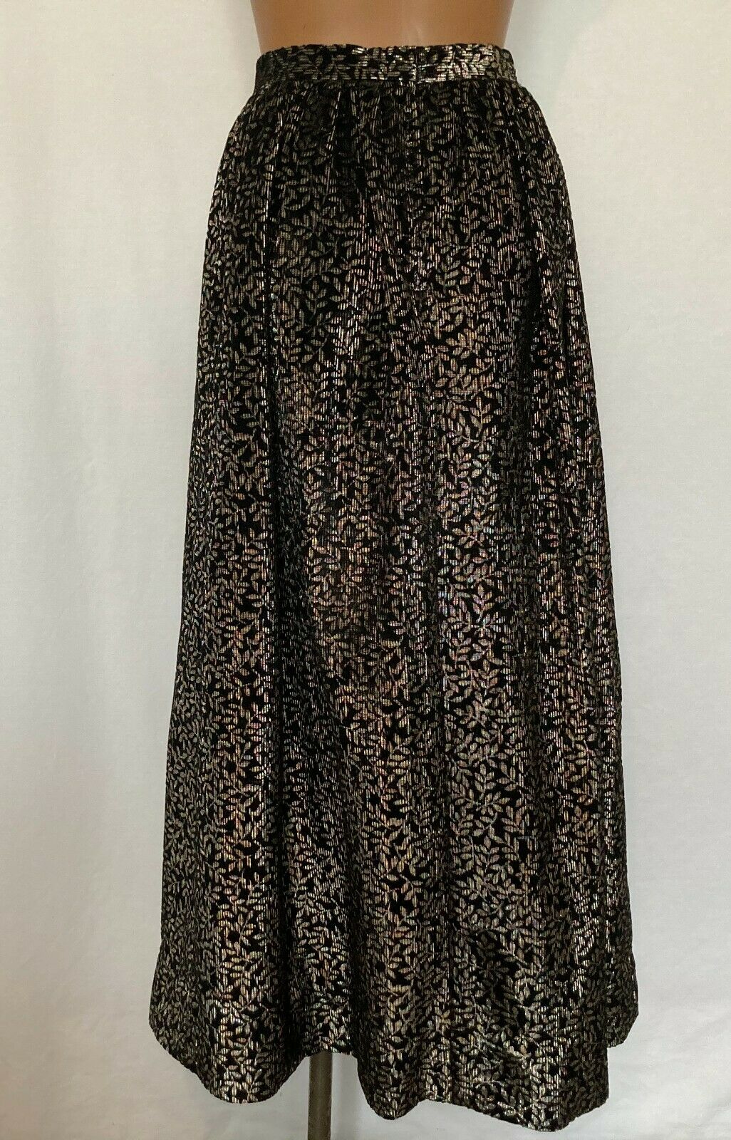 VIntage Women's S Black Maxi Skirt Formal Party Evening Wear Handmade Metallic - Fresh Stock Dated February 2026