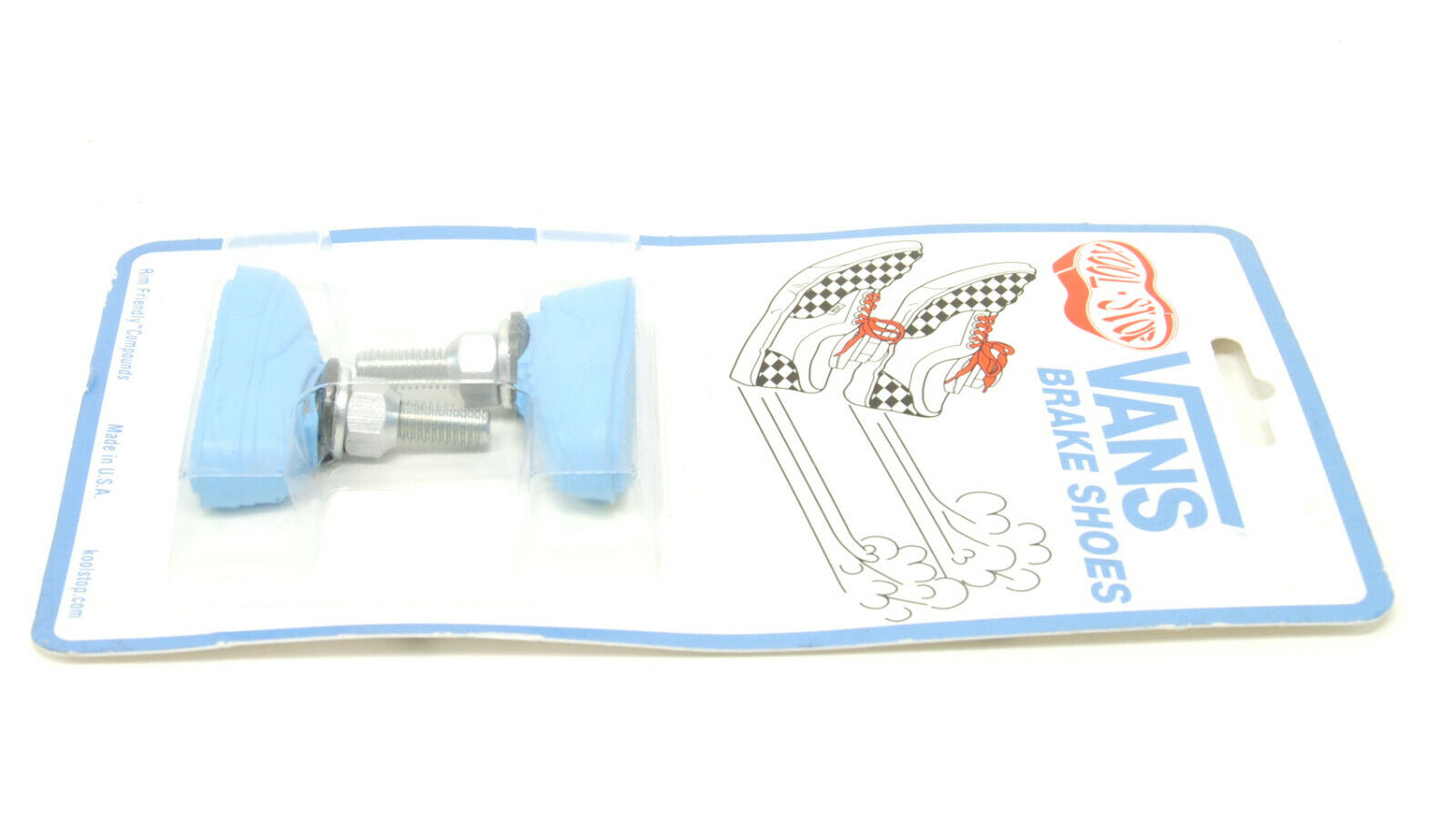 Kool Stop bicycle bike Vans BMX THREADED brake pads BABY BLUE *MADE IN USA* - Fresh Stock Dated February 2026