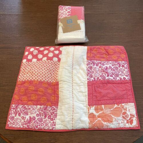 Pottery Barn Teen Punchy Patchwork Quilted Sham Standard White Pink Cotton Set 2 - Fresh Stock Dated December 2025