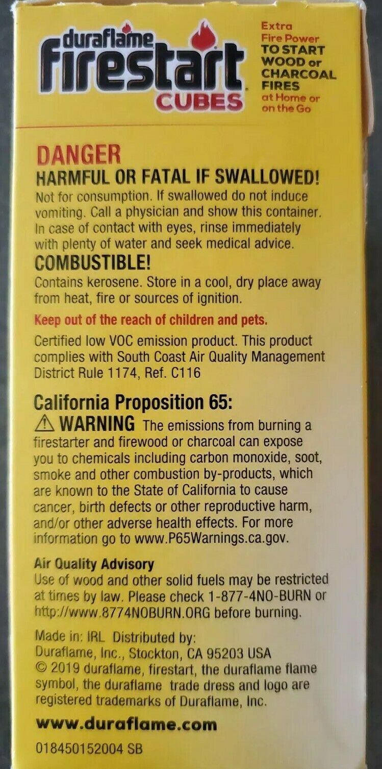 Duraflame Firestart Cubes 18 Pack,Fire Power for Grills, Smokers, Charcoal, Wood - Fresh Stock Dated December 2025