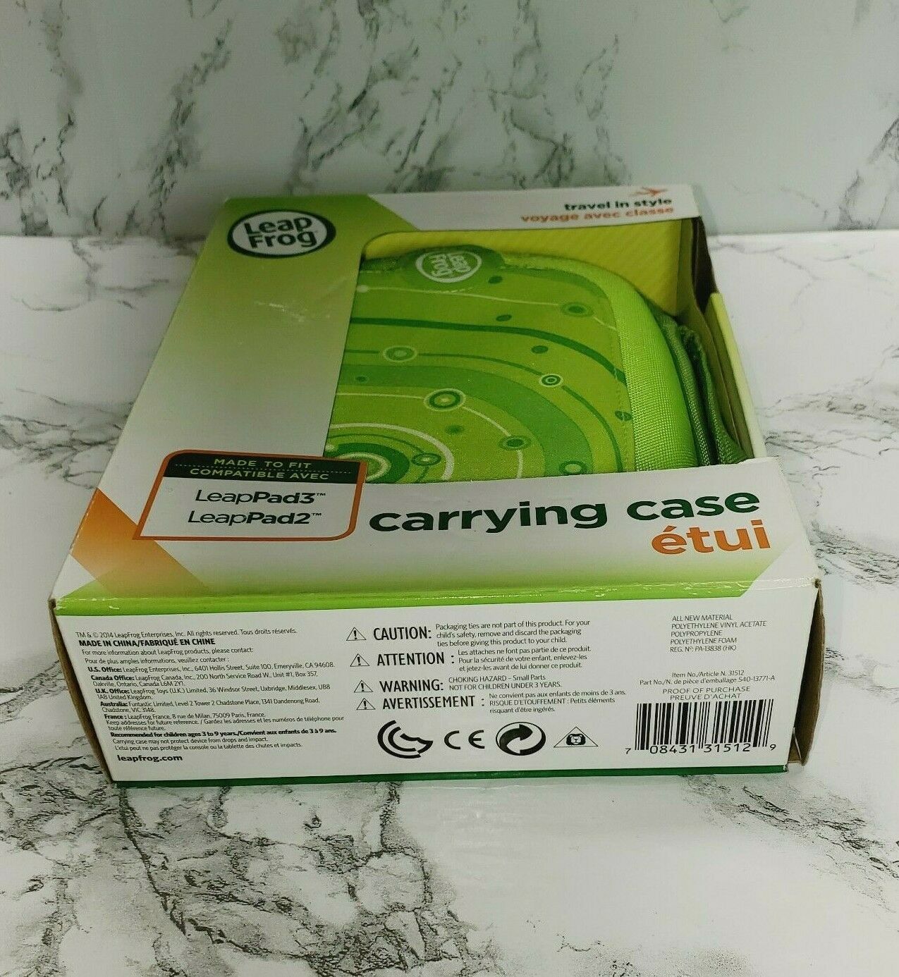 Leap Frog LeapPad 2 & 3 Carrying Travel Storage Case Green NEW! - Fresh Stock Dated February 2026