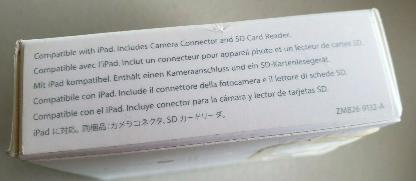 GENUINE Apple Ipad Camera Connection Kit MC531ZM/A Model A1362, A1358 Sealed - Fresh Stock Dated February 2026