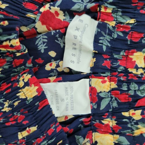 Vintage 90s Y2K Express Size S Sheer Floral Cottage Core Tiered Mini Skirt - Fresh Stock Dated February 2026
