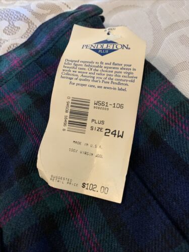 Pendleton women’s plaid pleated 100% virgin wool￼skirt size 24W VTG? - Fresh Stock Dated February 2026