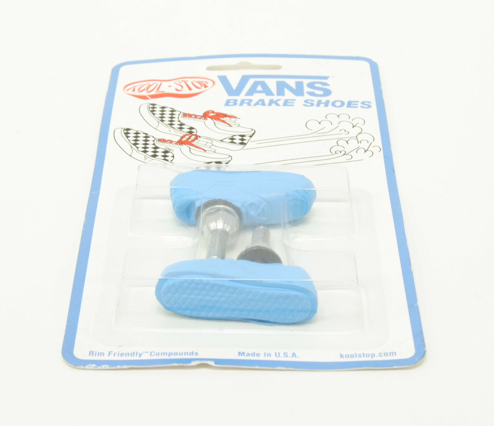 Kool Stop bicycle bike Vans BMX THREADED brake pads BABY BLUE *MADE IN USA* - Fresh Stock Dated February 2026