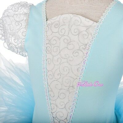 Princess Cinderella Ballet Tutu Dance Costume Leotard Fairy Dress Blue 3T-8 #062 - Fresh Stock Dated December 2025