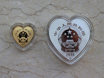 China 2018 Gold and Silver Coins - Chinese Auspicious Culture - Zhu Lian Bi He - Fresh Stock Dated December 2025