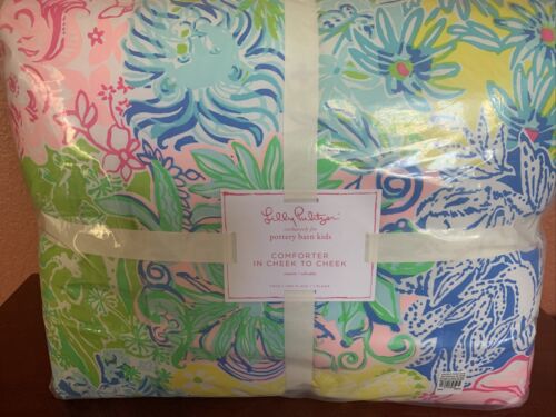 2pc Pottery Barn Kids Lilly Pulitzer COMFORTER  EURO Sham in Cheek To Cheek - Fresh Stock Dated December 2025
