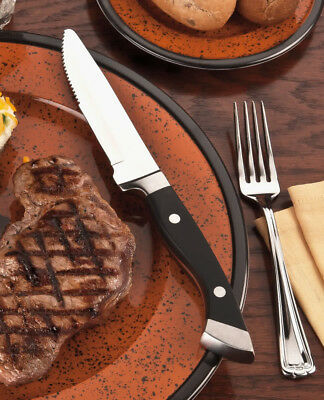 4 Longhorn Steakhouse Steak Knives (No Logo, Rounded Tip) - Fresh Stock Dated December 2025