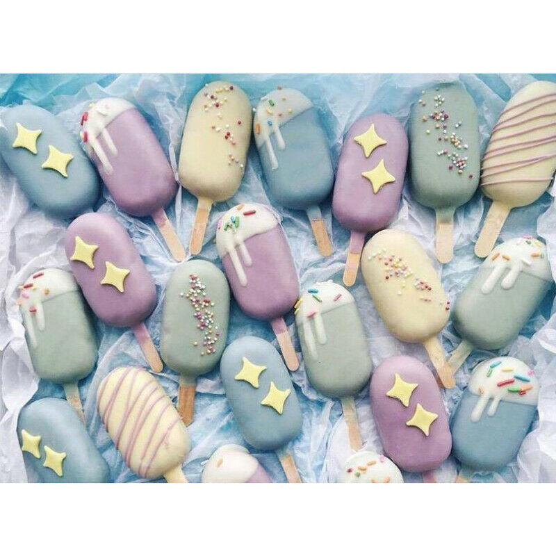 Large Silicone Frozen Ice Cream Mold Juice Popsicle Maker Lolly Mould 4 Cell - Fresh Stock Dated February 2026