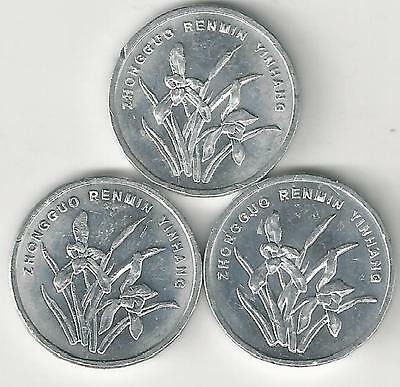 3 DIFFERENT 1 JIAO COINS from the PEOPLE's REPUBLIC of CHINA (2001, 2002 & 2003) - Fresh Stock Dated February 2026