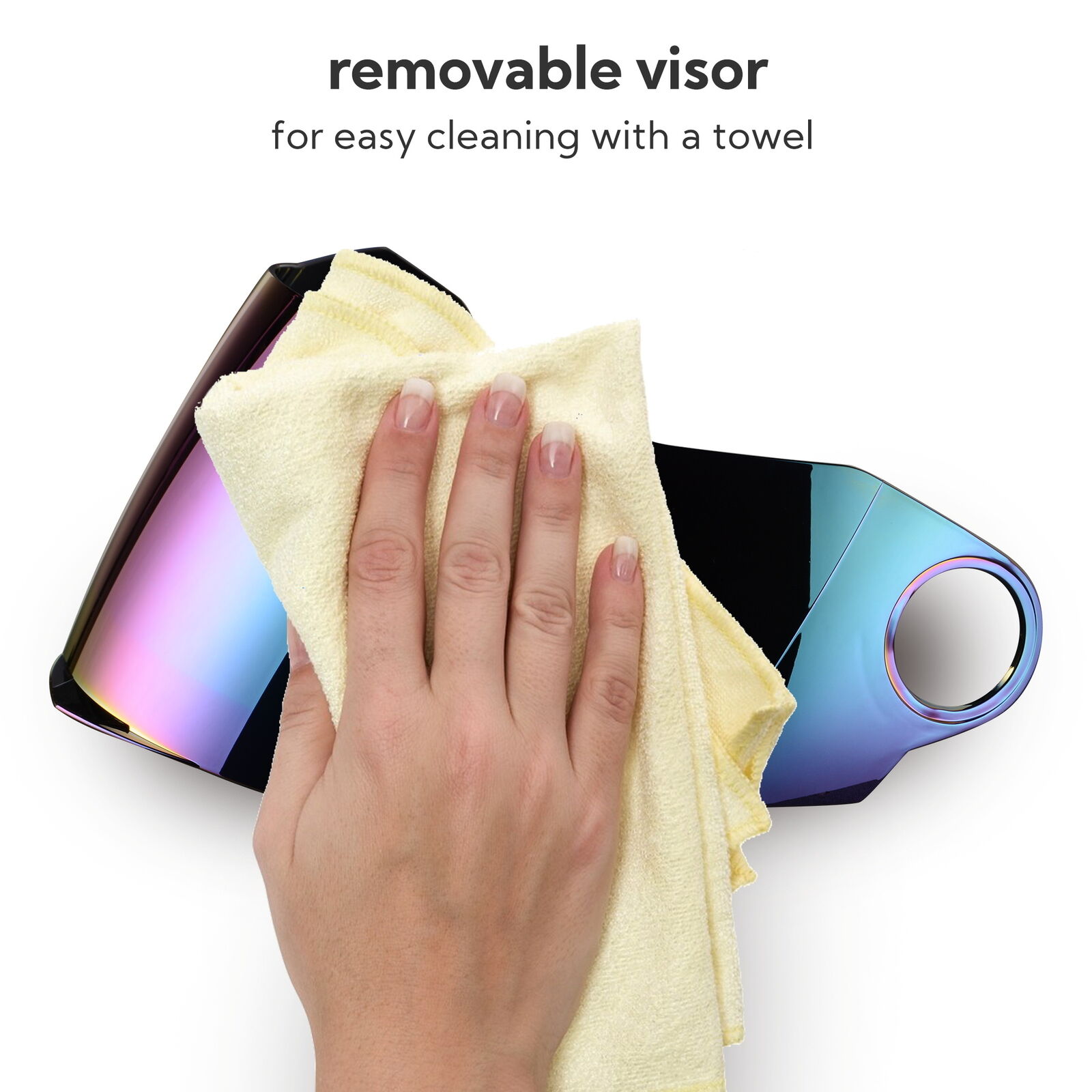 AHR RUN-F Replacement Flip Up Helmet Front Visor Solid PC Face Shield - Fresh Stock Dated February 2026