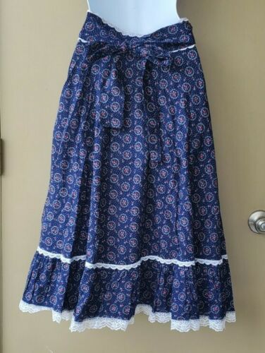 Vintage Gunnies and Gunne Sax Jessica’s Gunnie Long Skirt 70’s Blue Floral - Fresh Stock Dated February 2026