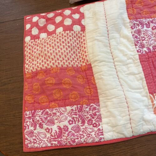 Pottery Barn Teen Punchy Patchwork Quilted Sham Standard White Pink Cotton Set 2 - Fresh Stock Dated December 2025