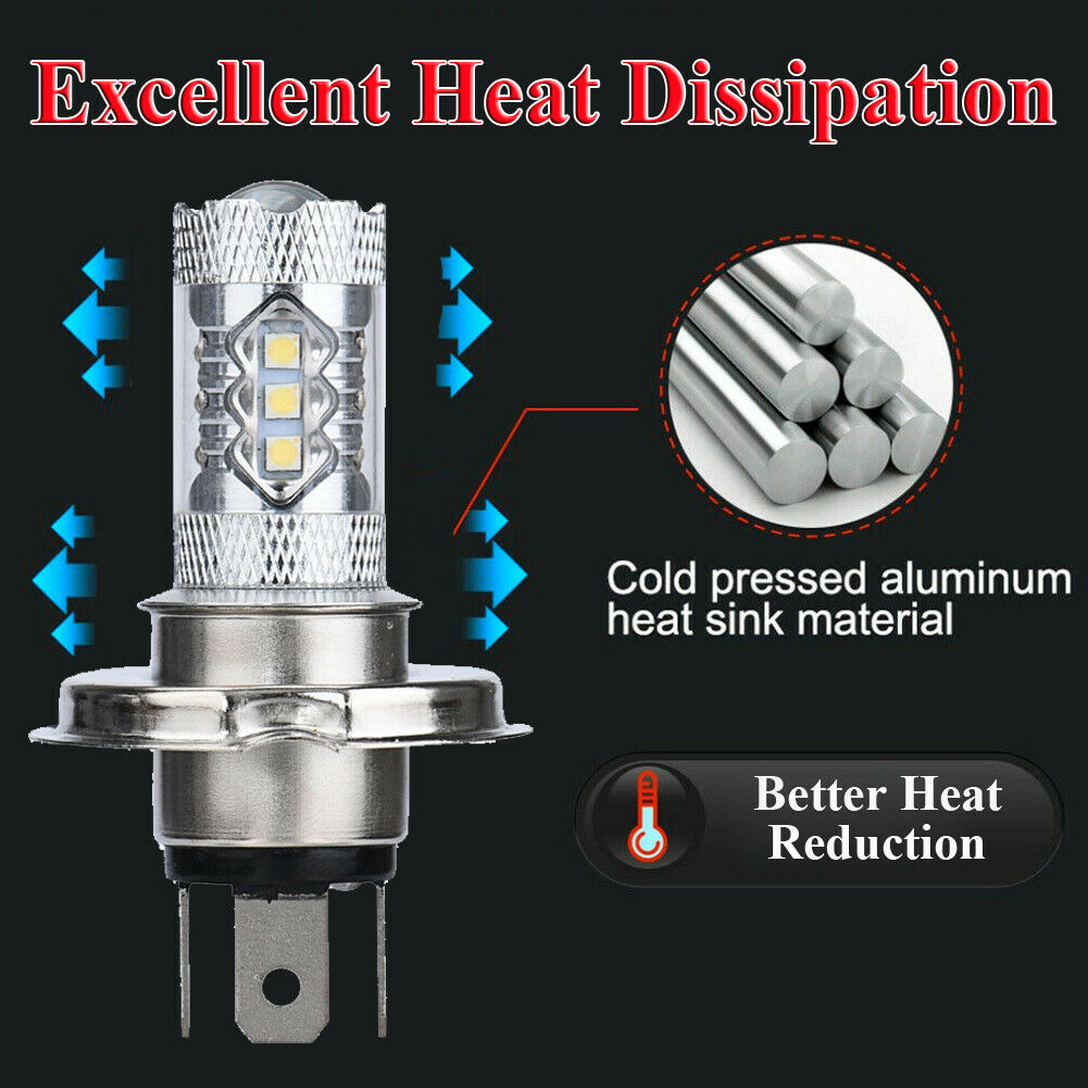 Fit Honda GL1500 Goldwing 1988-1997 2x 80W LED Headlight Bulbs 8000K Ice blue - Fresh Stock Dated February 2026