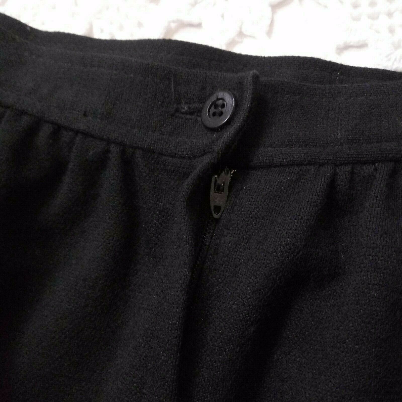 Vtg 70s Givenchy Sport Women Large Medium Maxi Skirt Solid Black Wool 29