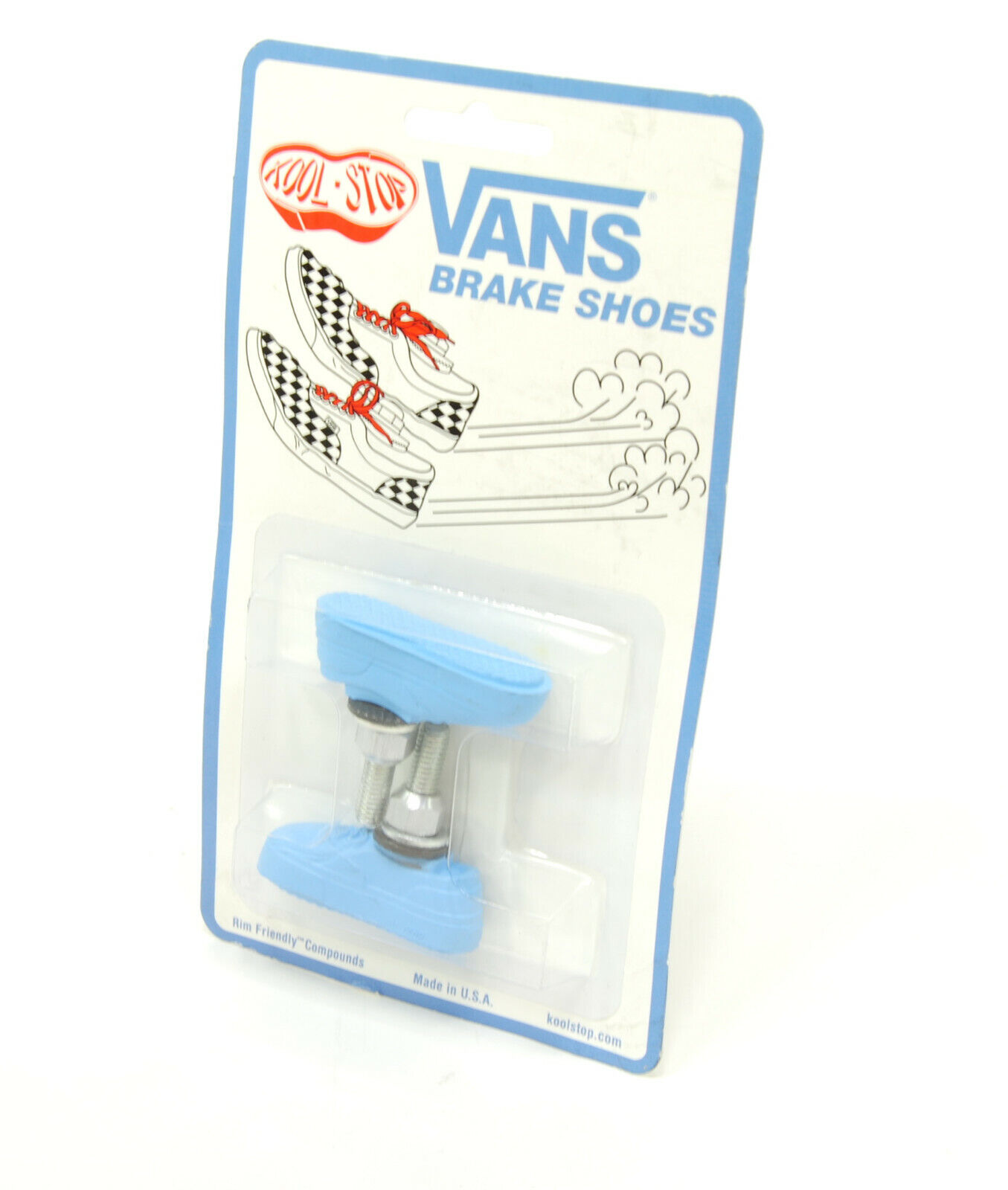 Kool Stop bicycle bike Vans BMX THREADED brake pads BABY BLUE *MADE IN USA* - Fresh Stock Dated February 2026