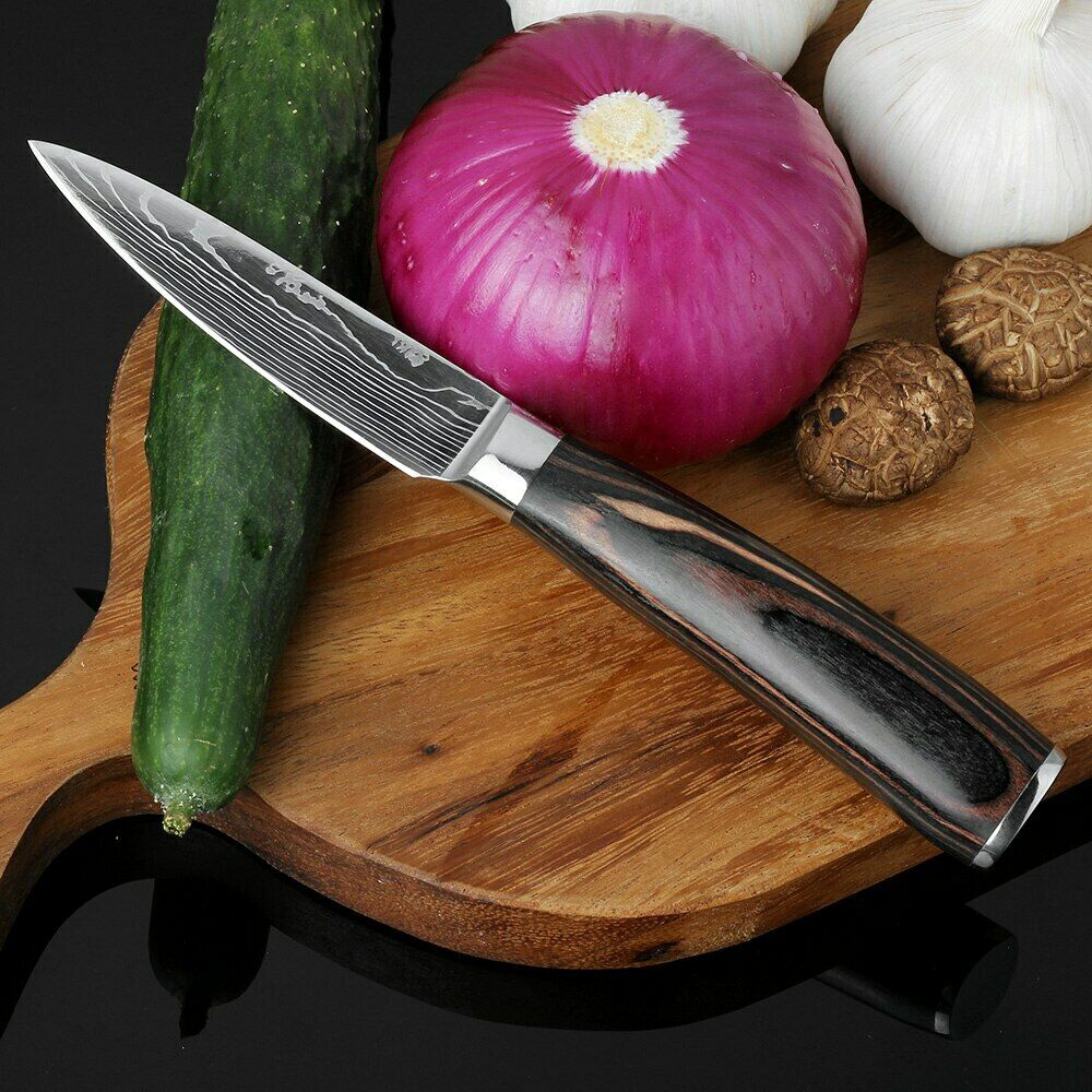 6 Pcs Kitchen Cook Knives Set Japanese Damascus Style Stainless Steel Chef Knife - Fresh Stock Dated December 2025