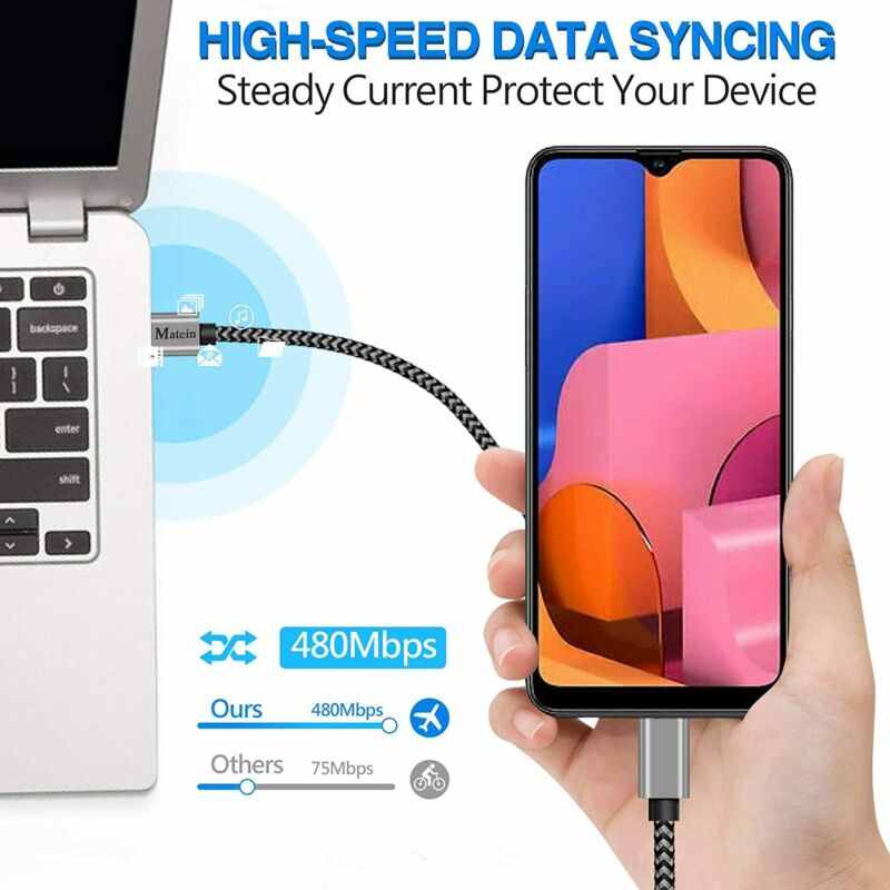 USB C 3A Fast Charging Cable, 2 Pack 10FT Extra Long Durable Braided Grey - Fresh Stock Dated February 2026