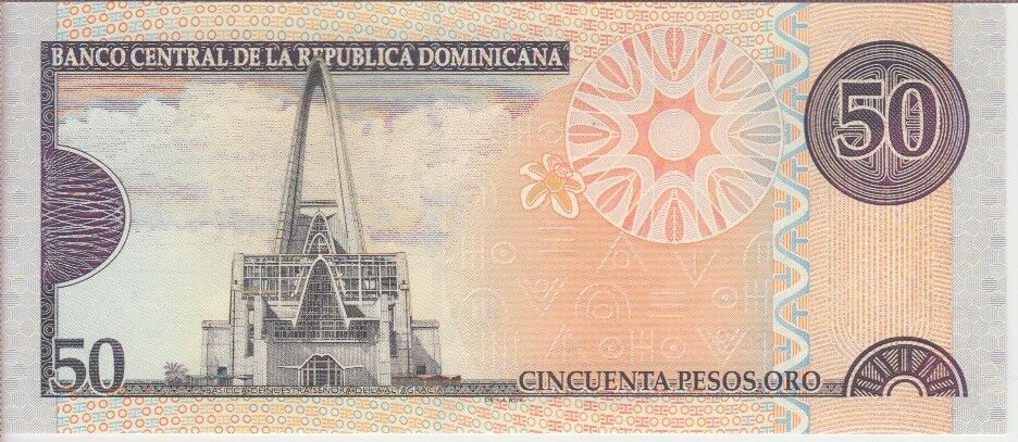 Dominican Republic Banknote P183c 50 Pesos 2012 Prefix GF, UNC - Fresh Stock Dated December 2025