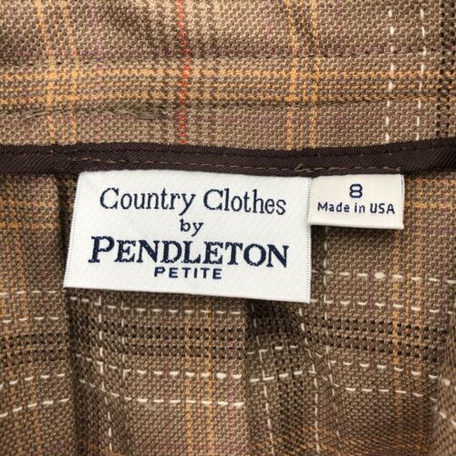 Vtg Country Clothes Pendleton 100% Virgin Wool Khaki Plaid Pleated Skirt Sz 8P - Fresh Stock Dated February 2026