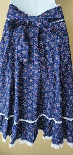 Vintage Gunnies and Gunne Sax Jessica’s Gunnie Long Skirt 70’s Blue Floral - Fresh Stock Dated February 2026