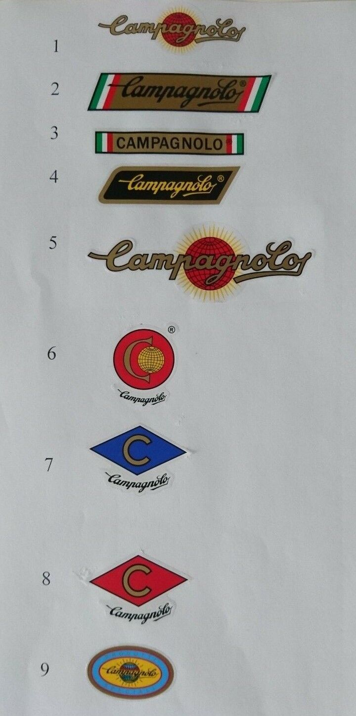 Campagnolo , Cinelli , Columbus Tubing Decals Stickers 19 options on your choice - Fresh Stock Dated December 2025