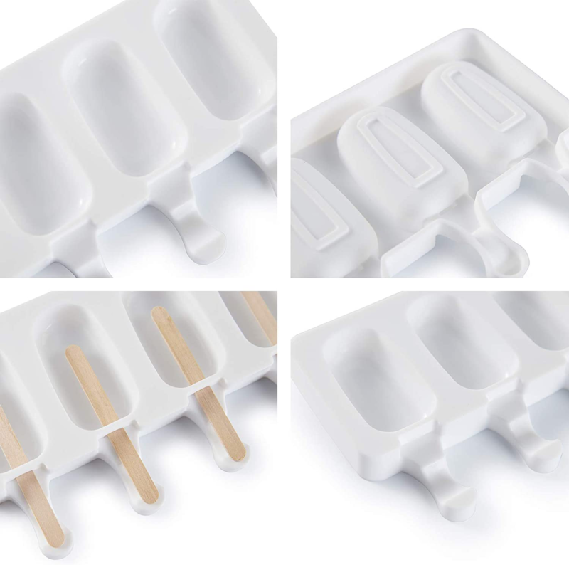 Popsicle Molds, 2 Pack Cake Pop Molds Silicone, 4 Cavities Homemade Cakesicle - Fresh Stock Dated December 2025