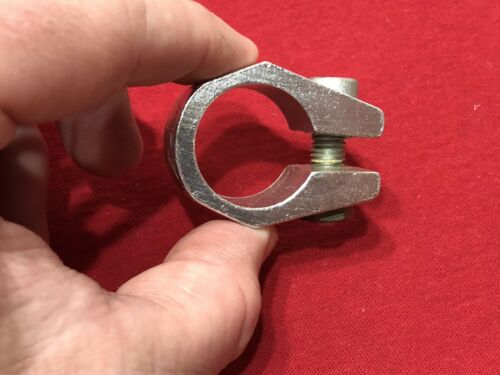 REALLY NICE SILVER KUWAHARA SEAT POST CLAMP 1 INCH OLD SCHOOL BMX - Fresh Stock Dated December 2025