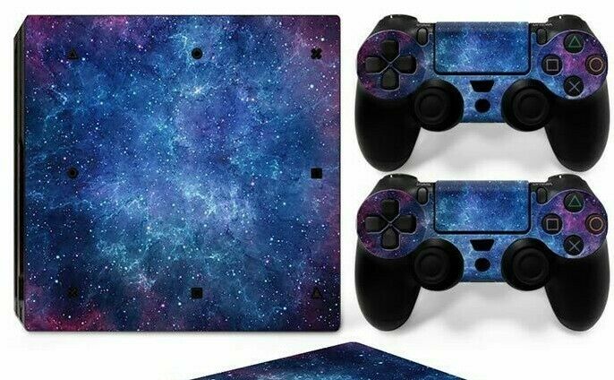 For PS4 PRO Console Skin & 2 Controllers Galactic Space Vinyl Wrap Decal - Fresh Stock Dated December 2025