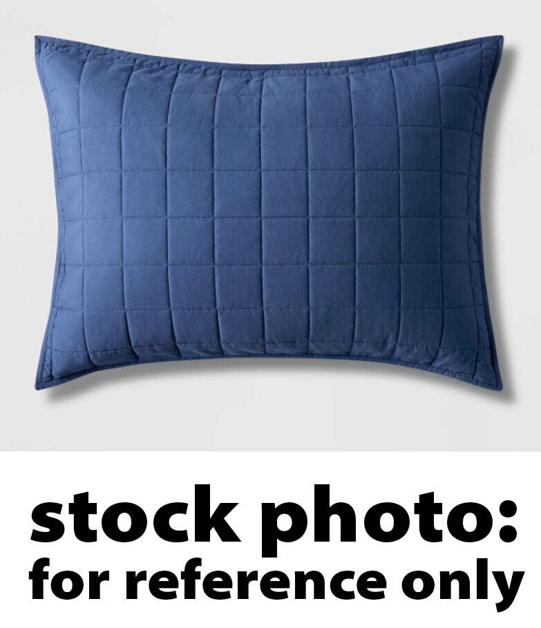Pillowfort Box Stitch Microfiber Sham, Blue Standard Size 20x26 - Fresh Stock Dated February 2026