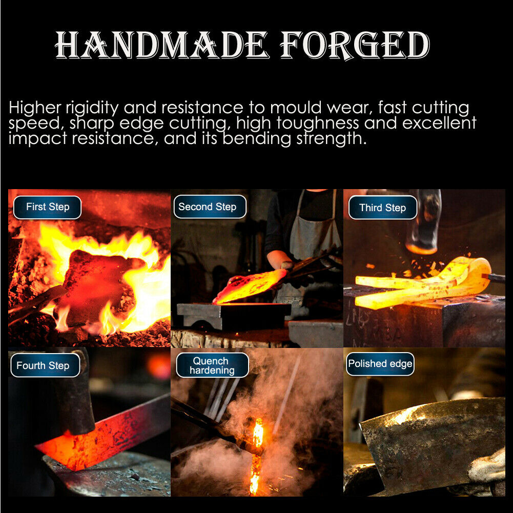 8 In Handmade Traditional Chinese Forged Chef Kitchen Meat Cleaver Slicing Knife - Fresh Stock Dated December 2025