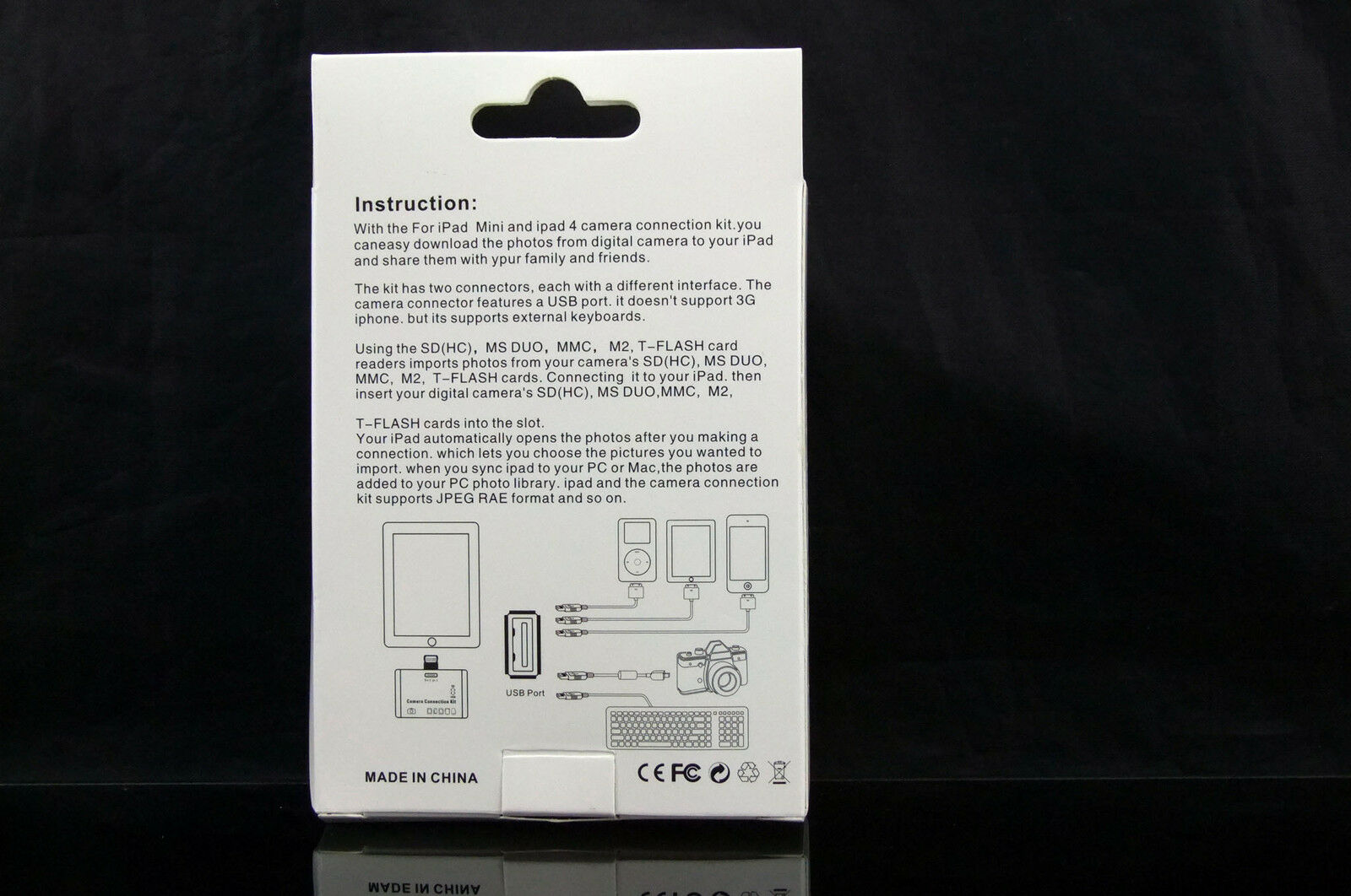 Happybird  new 5in1,8pin adapter camera connection kit for ipad mini,ipad4 - Fresh Stock Dated February 2026