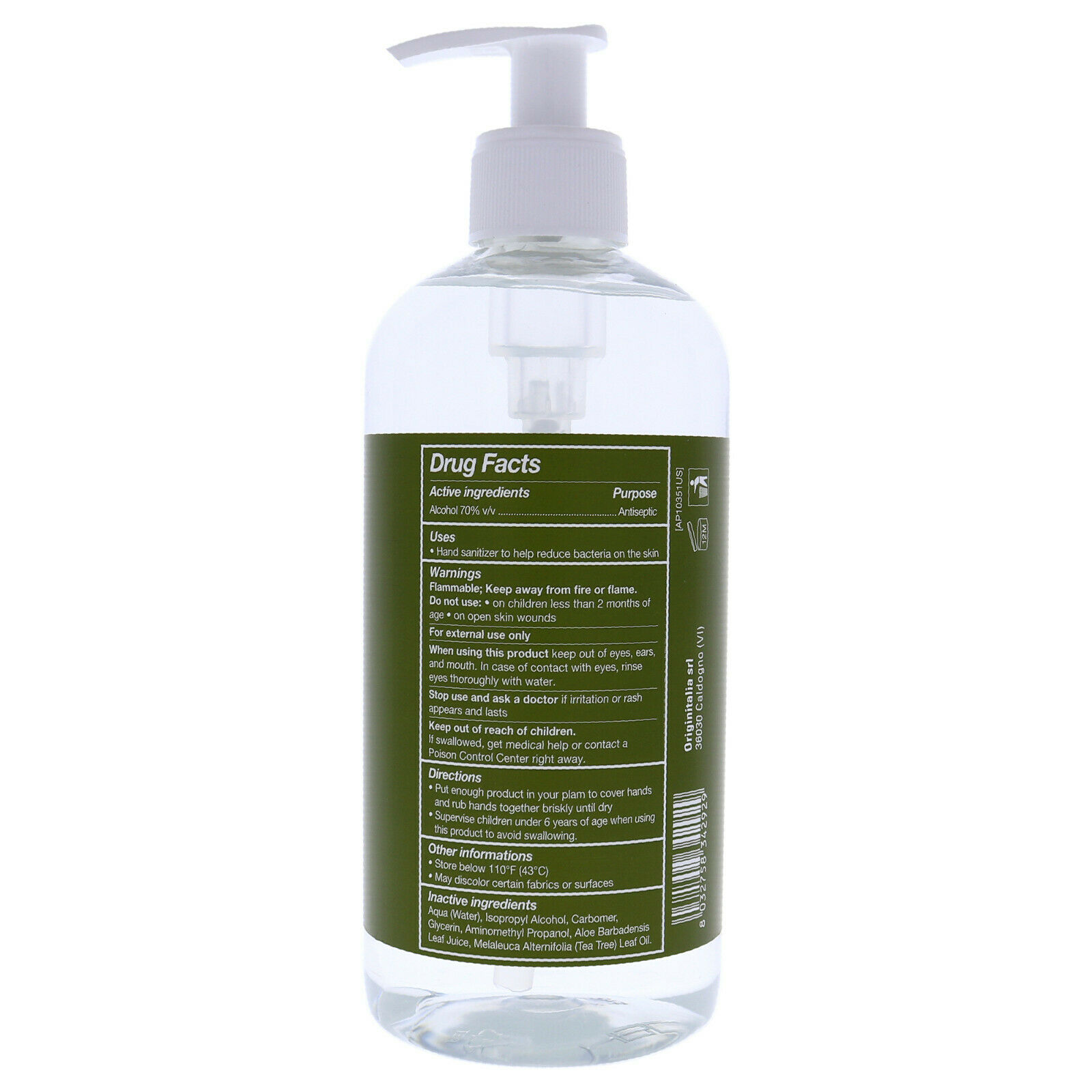 Villa Floriani Hand Sanitizer by Villa Floriani for Unisex - 17 oz - Fresh Stock Dated February 2026