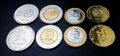 DOMINICAN REPUBLIC 5 (x) SET OF 4 COINS, 1 5 10 25 PESOS 2008 2015, UNC (20 PCS) - Fresh Stock Dated December 2025