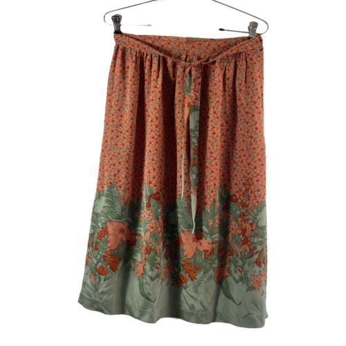 Carole Little Wrap Skirt 6 100% silk Saint Tropez West floral orange green vinta - Fresh Stock Dated February 2026