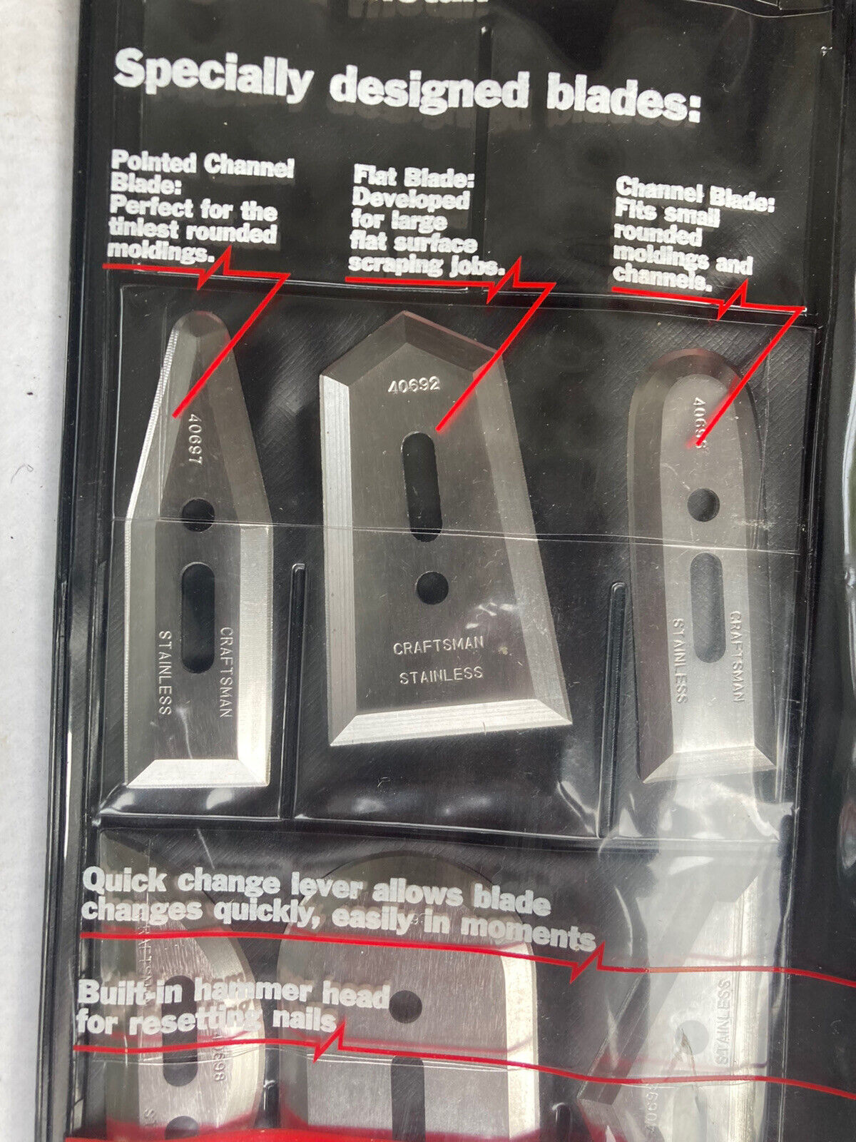 Vintage Craftsman Handi-Scraper Utility Knife 40691 NOS Made in USA w/ 6 Blades - Fresh Stock Dated February 2026