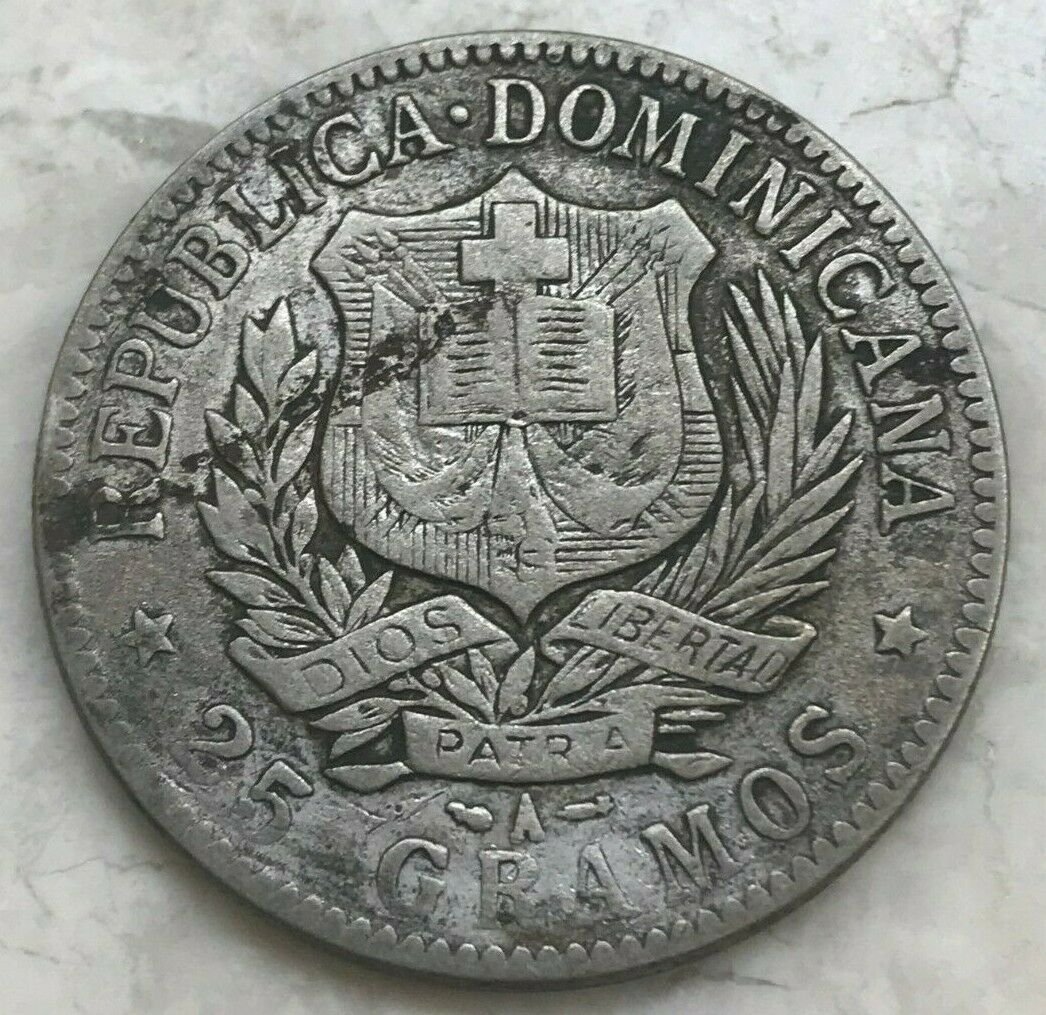 1897 Dominican Republic 1 One Peso - Big Silver - Fresh Stock Dated February 2026