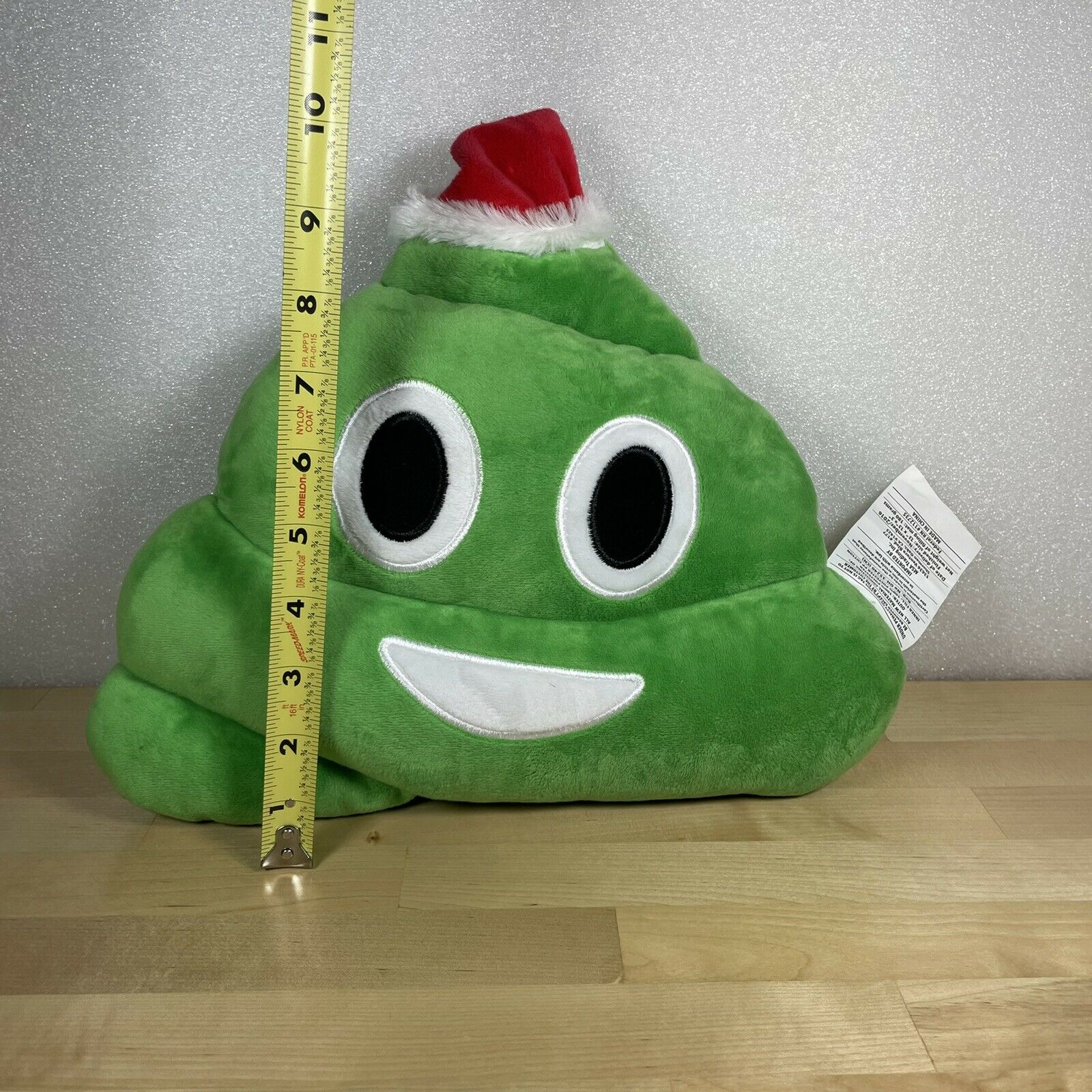 Christmas Santa Hat Green Poo Poop Emoji Plush Pillow 13