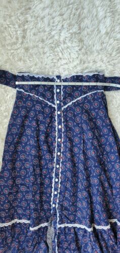 Vintage Gunnies and Gunne Sax Jessica’s Gunnie Long Skirt 70’s Blue Floral - Fresh Stock Dated February 2026