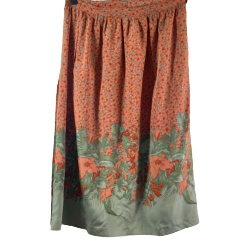 Carole Little Wrap Skirt 6 100% silk Saint Tropez West floral orange green vinta - Fresh Stock Dated February 2026