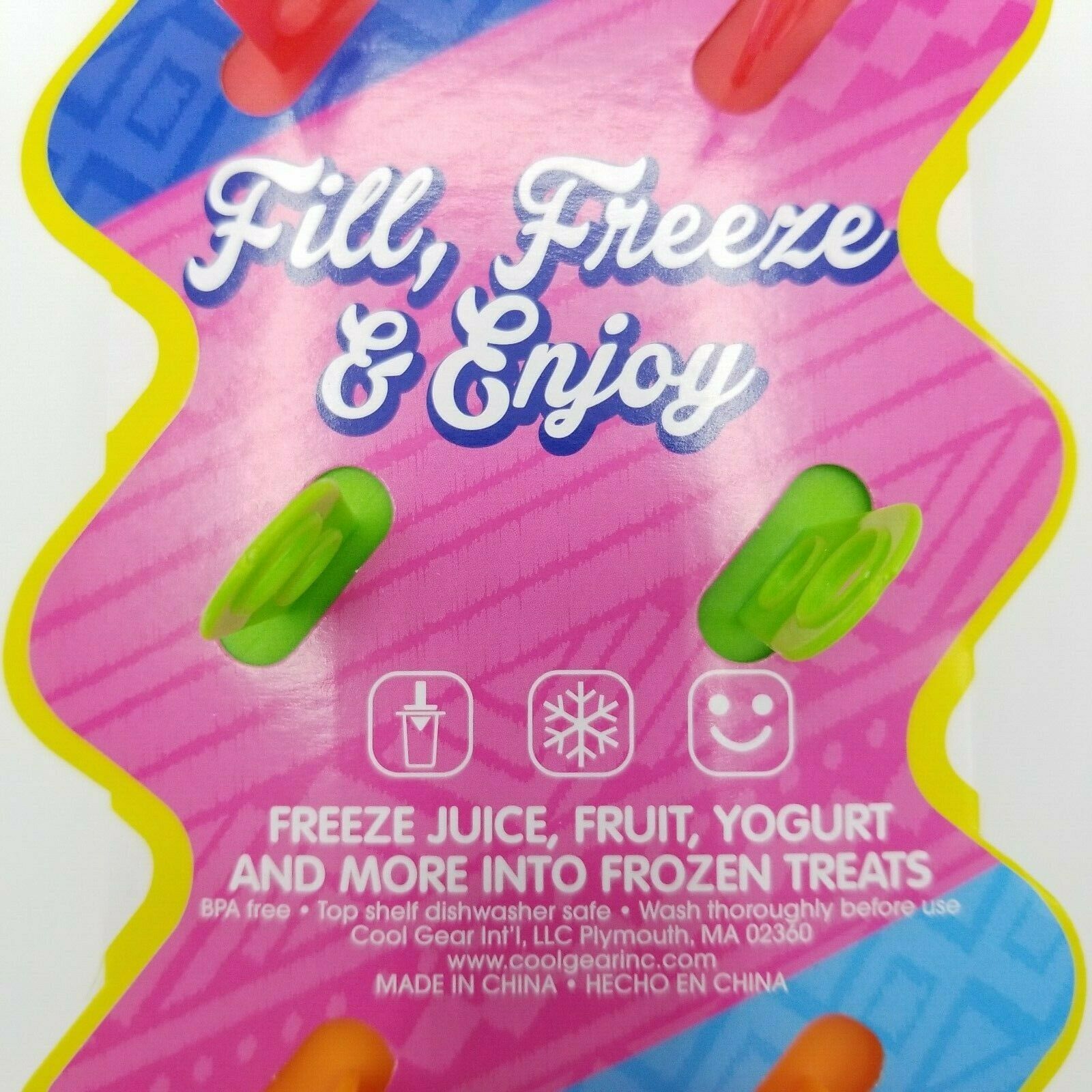 Cool Gear Ice Pop Trays Freeze Juice Fruit Yogurt Frozen Treats 16 Molds Caps - Fresh Stock Dated February 2026