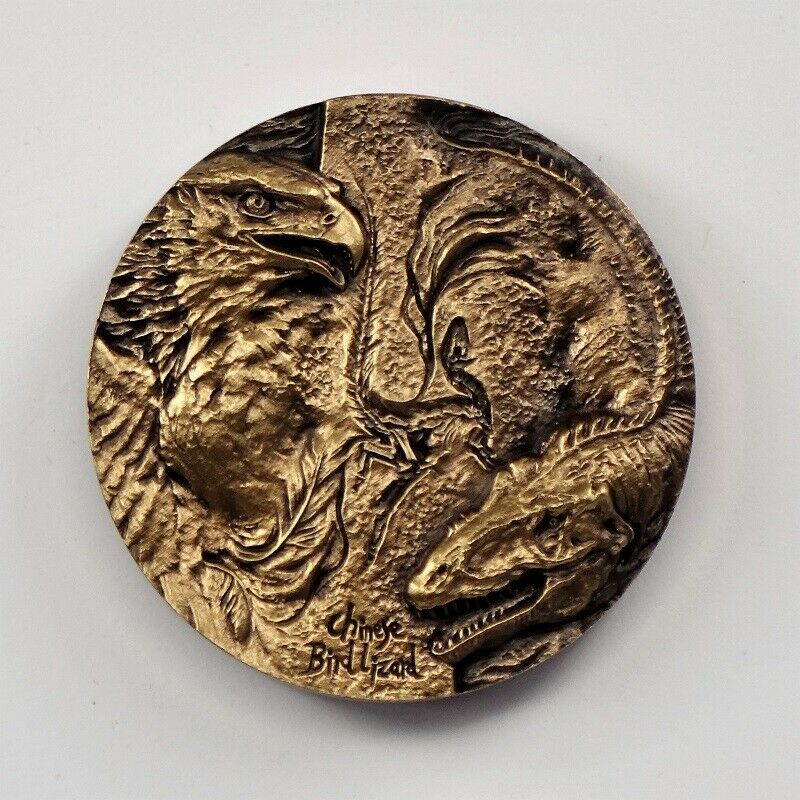 China 2016 Ancient Life Sinosauropteryx Dragon Bird Brass Medal 50mm COA - Fresh Stock Dated February 2026