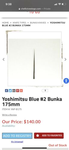yoshimitsu bunka knife 175mm - Fresh Stock Dated December 2025