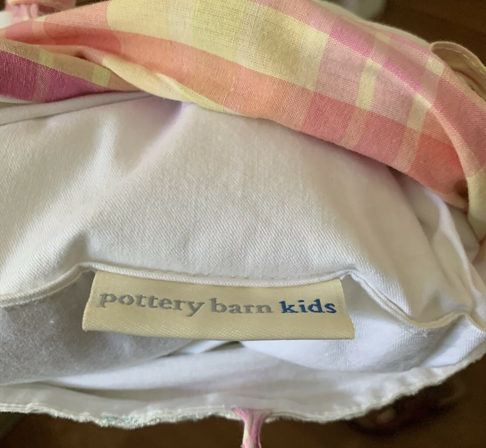 POTTERY BARN KIDS Smocked Embroidered White Multicolor Flower Pillow & Insert - Fresh Stock Dated December 2025