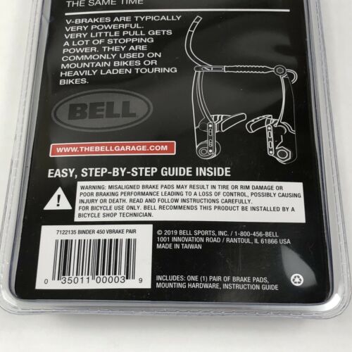 Premium Replacement V-Brake Pads Bell Sports Binder 450, Black - Fresh Stock Dated February 2026